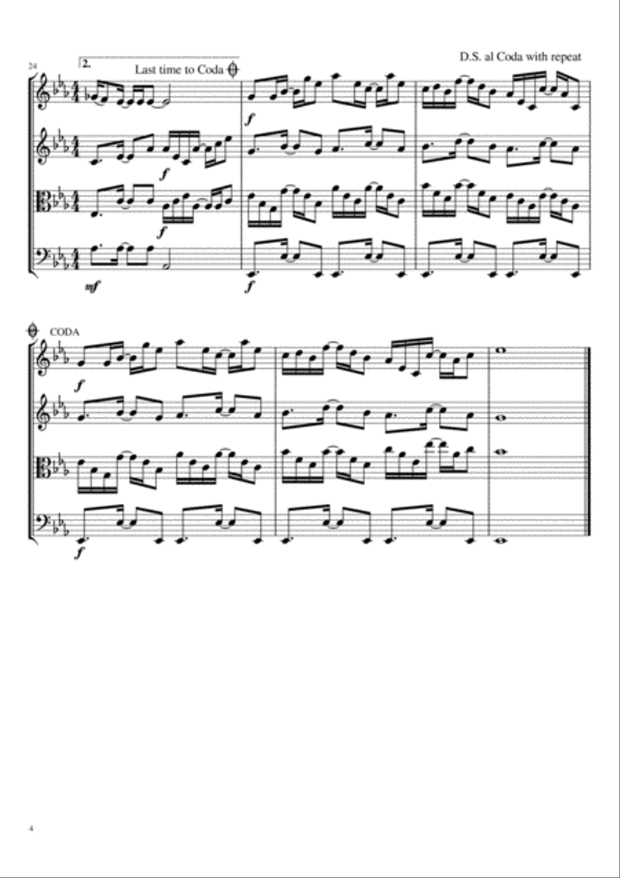 Your Song String Quartet scores gallery preview page 4