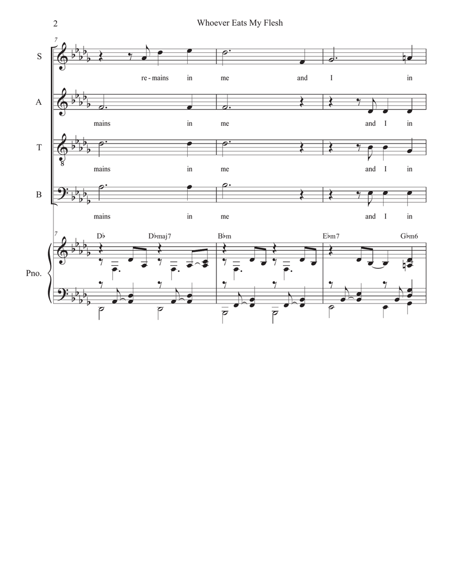 Whoever Eats My Flesh (SATB) 4-Part scores gallery preview page 2