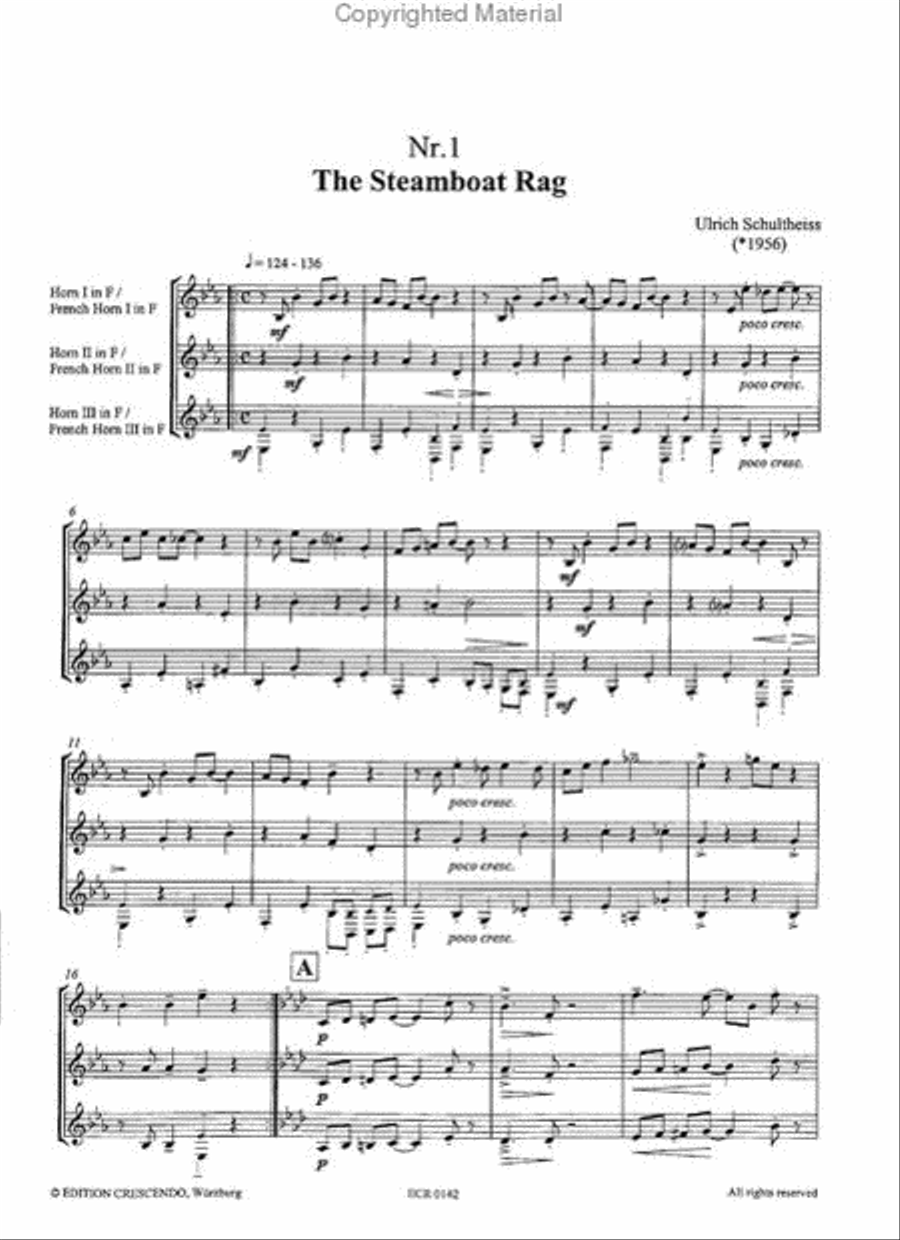 Ragtimes - 3 Horns Woodwind Trio scores gallery preview page 2