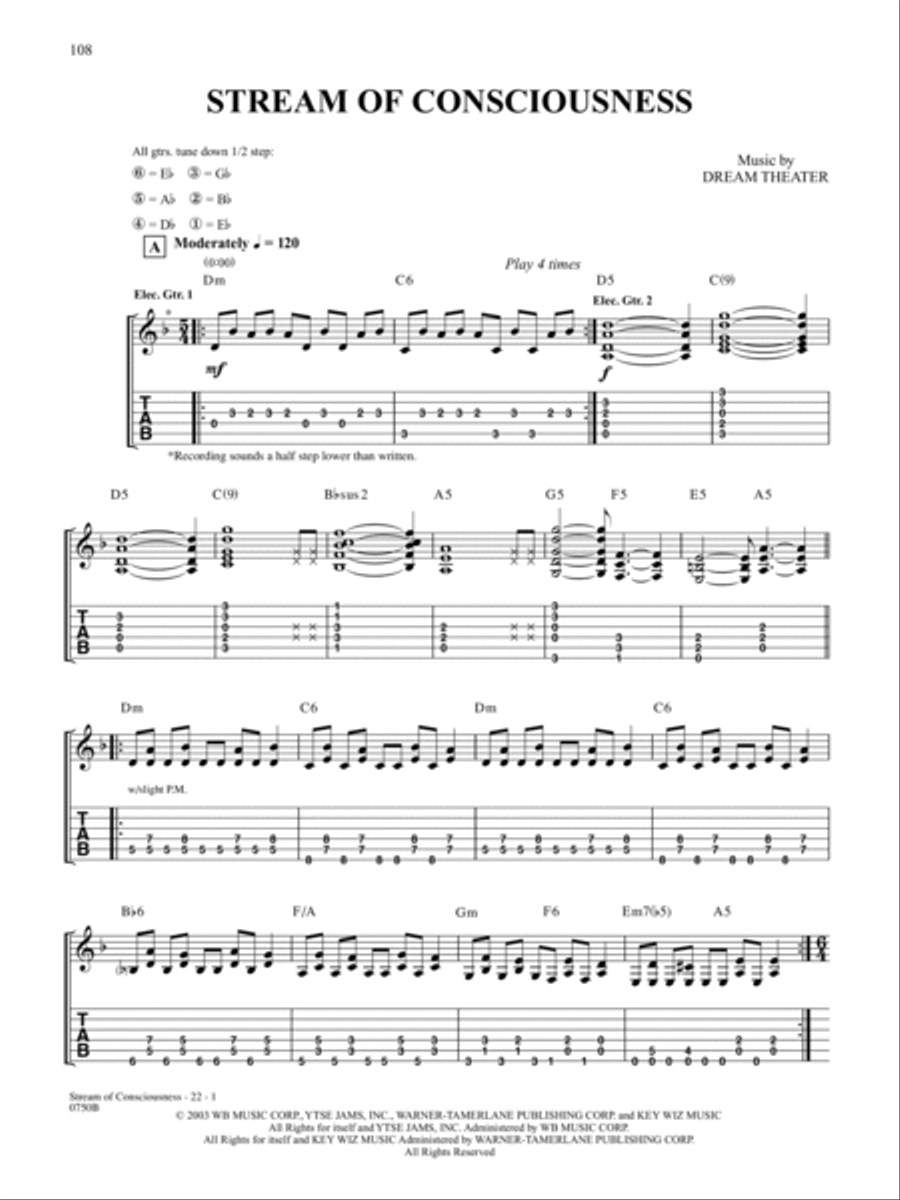 Stream of Consciousness Stream of Consciousness Guitar Tablature scores gallery preview page 1