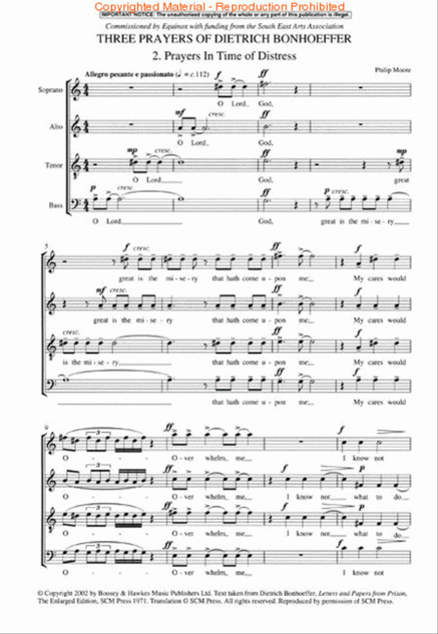 Prayers in Time of Distress 4-Part scores gallery preview page 2