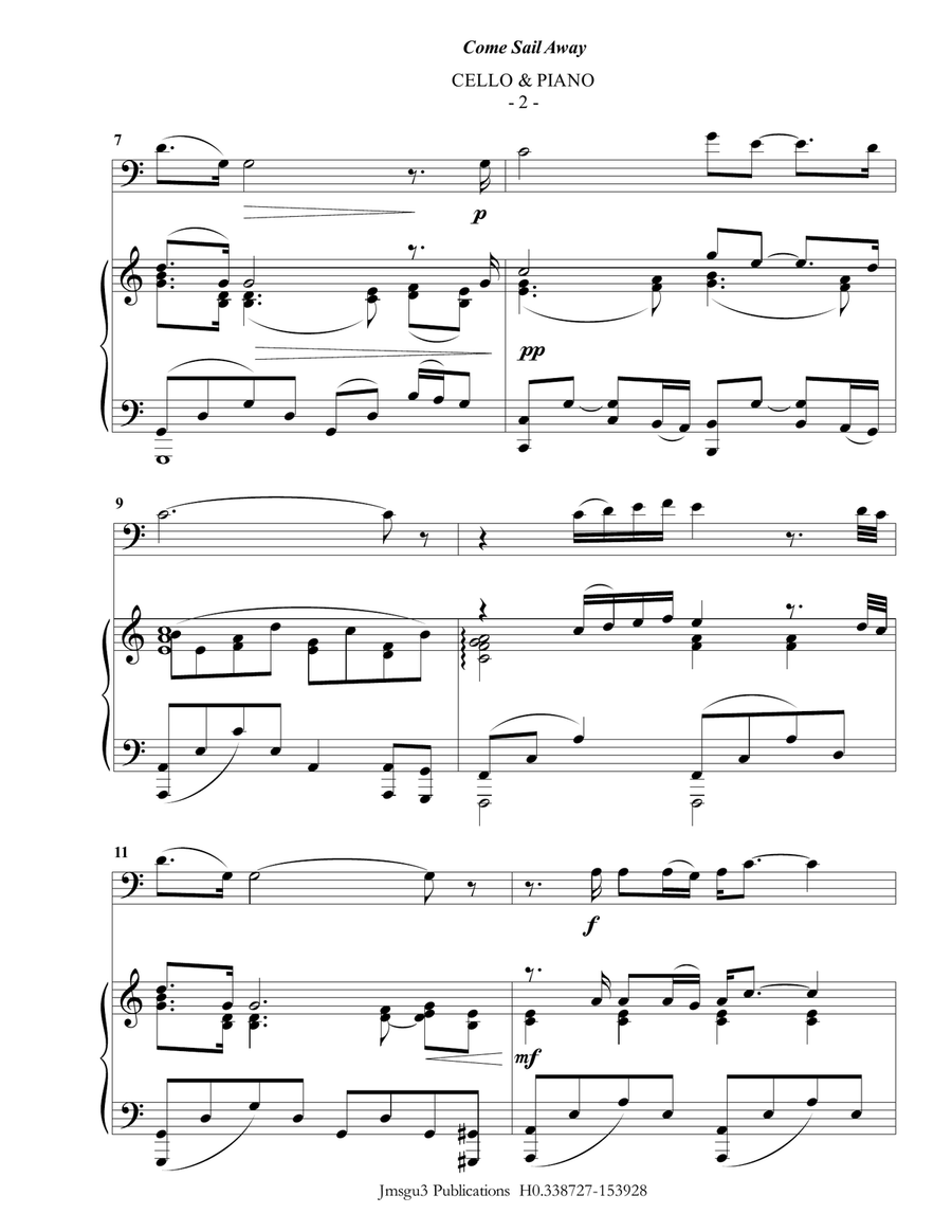 Come Sail Away Piano scores gallery preview page 2