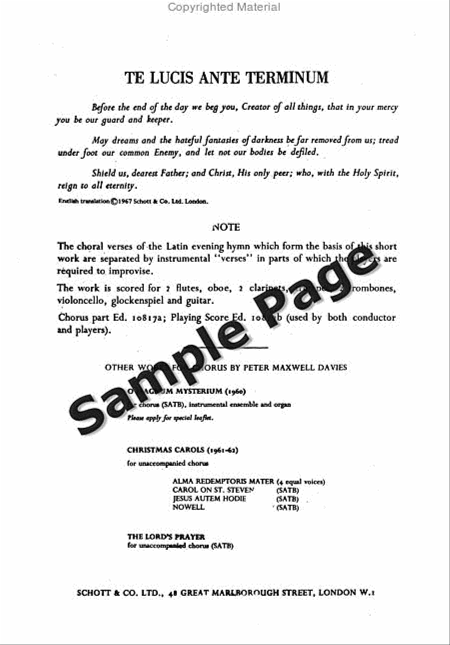 Te Lucis Ante Terminum Choir scores gallery preview page 5