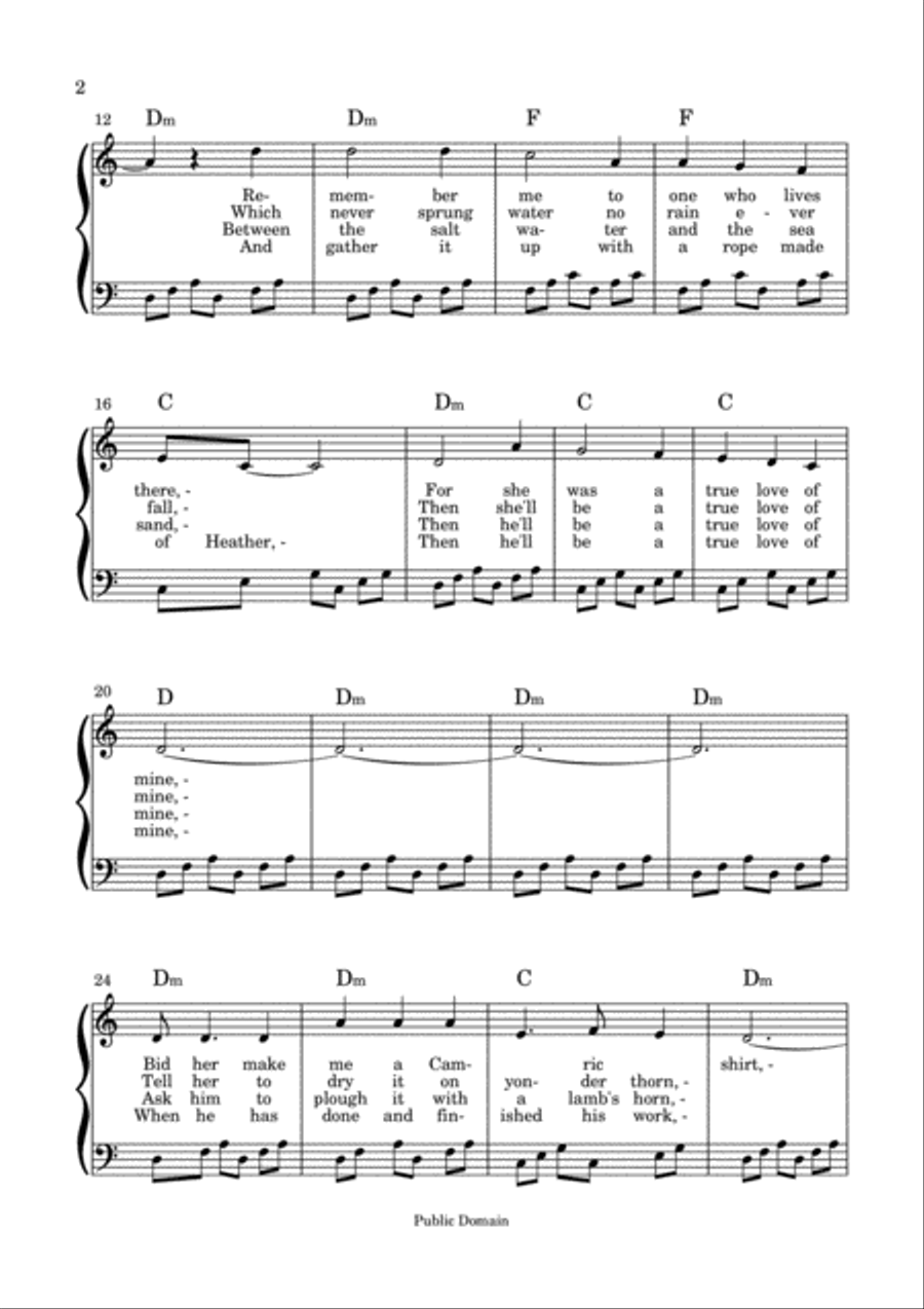 Scarborough Fair Voice scores gallery preview page 2