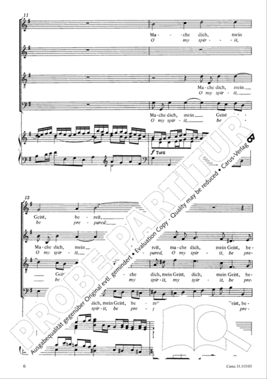 O my spirit, be prepared (Mache dich, mein Geist, bereit) 4-Part scores gallery preview page 7
