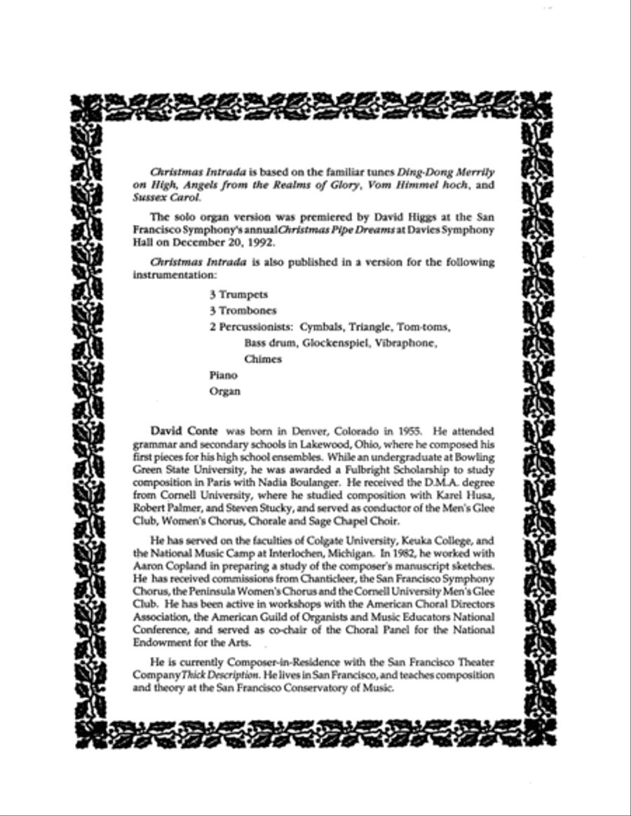 Christmas Intrada Organ scores gallery preview page 1