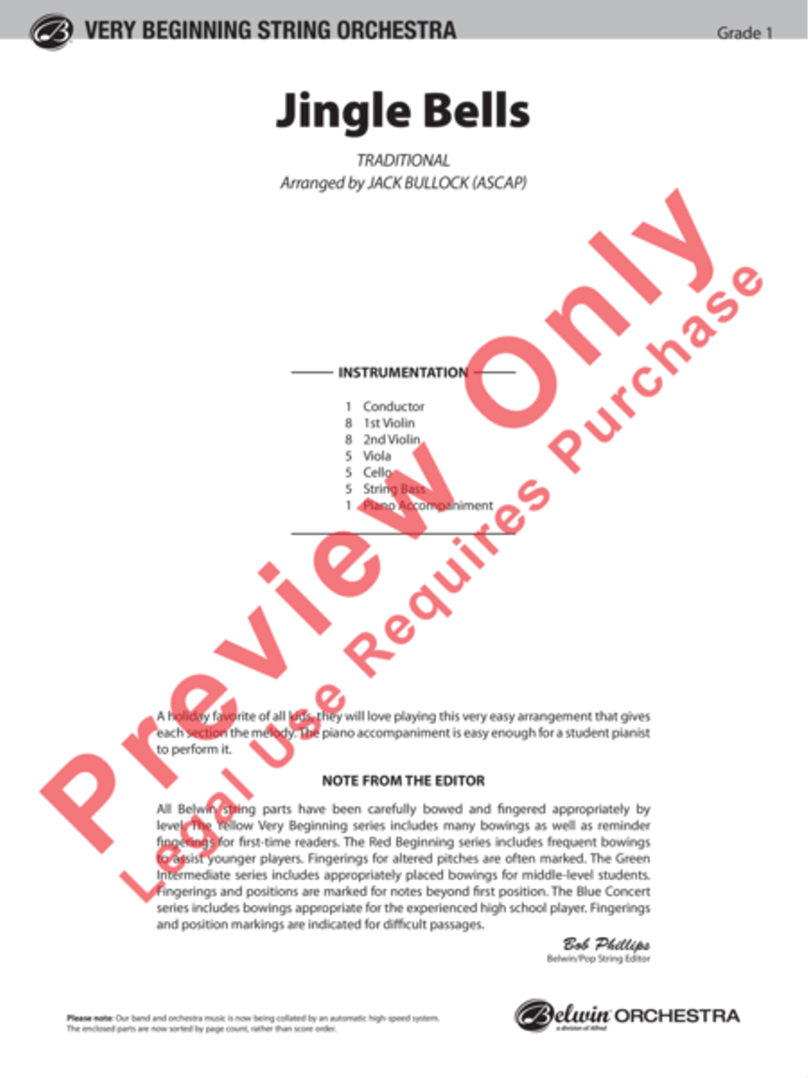 Jingle Bells Jingle Bells String Orchestra scores gallery preview page 2