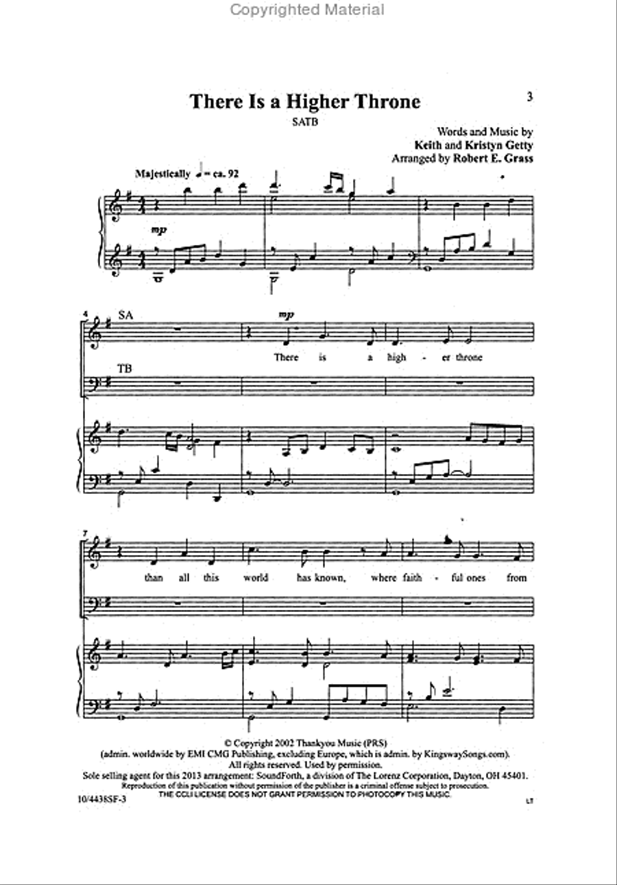 There Is a Higher Throne 4-Part scores gallery preview page 2