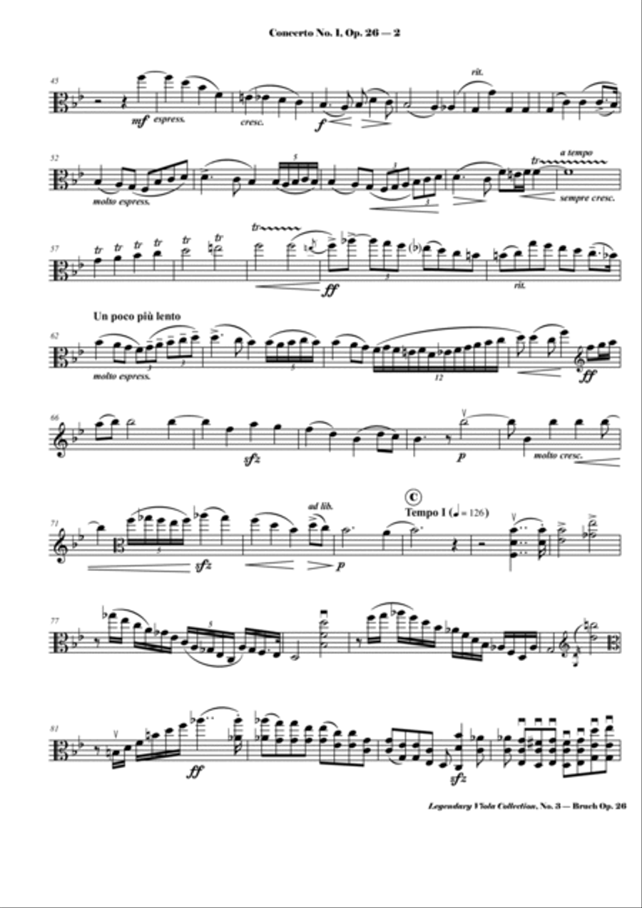 Bruch - Viola Concerto No. 1, Op. 26 - Legendary Viola Collecton - No. 3 Viola Solo scores gallery preview page 3