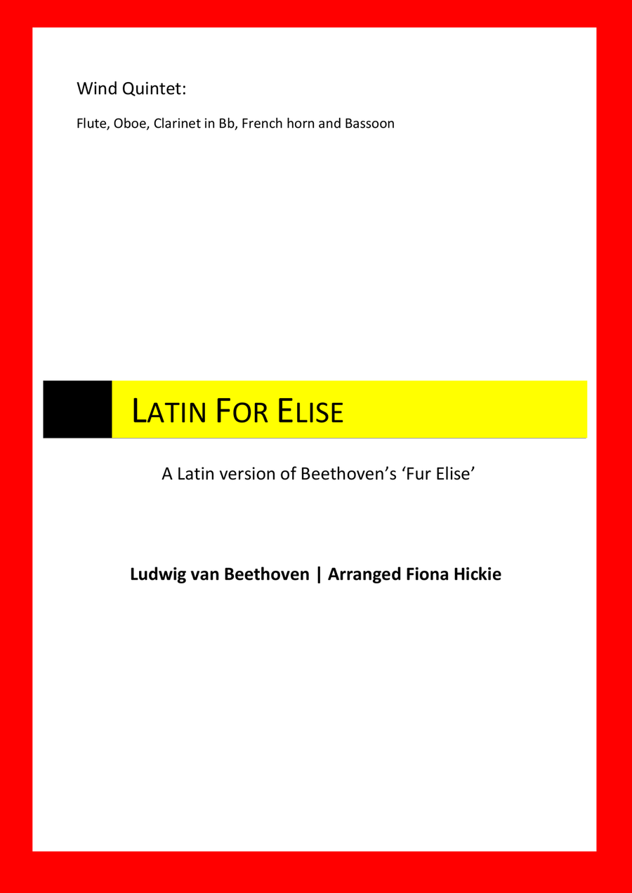 Latin for Elise Latin for Elise Woodwind Quintet scores gallery preview page 1