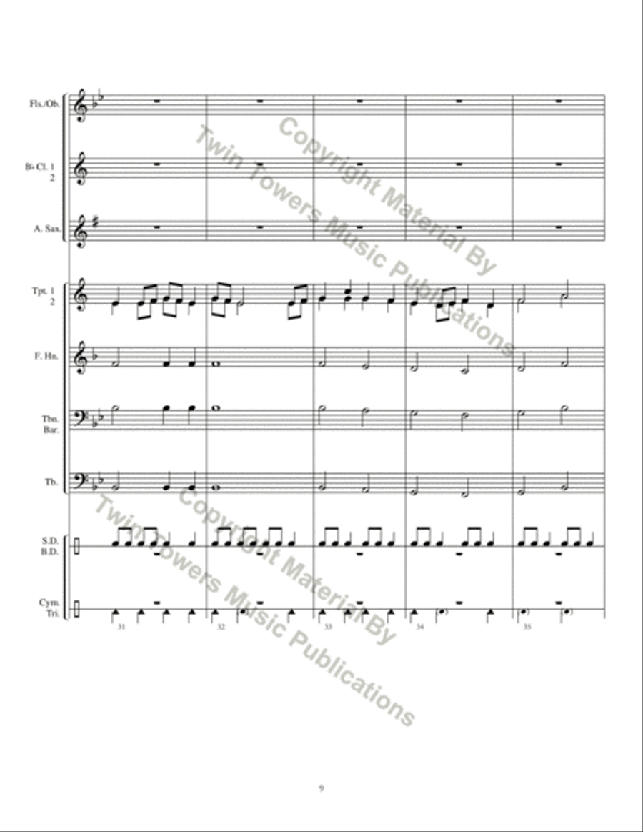 Orion Overture Orion Overture Concert Band scores gallery preview page 10