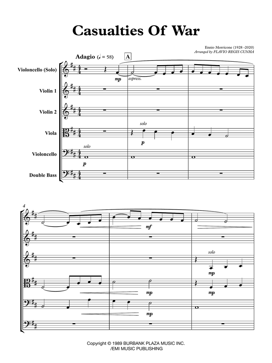 Casualties Of War -end Title String Orchestra scores gallery preview page 3
