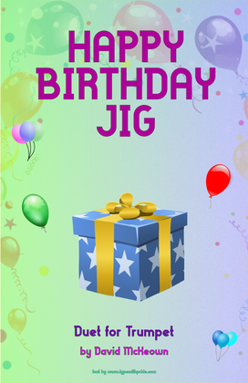 Book cover for Happy Birthday Jig for Trumpet Duet