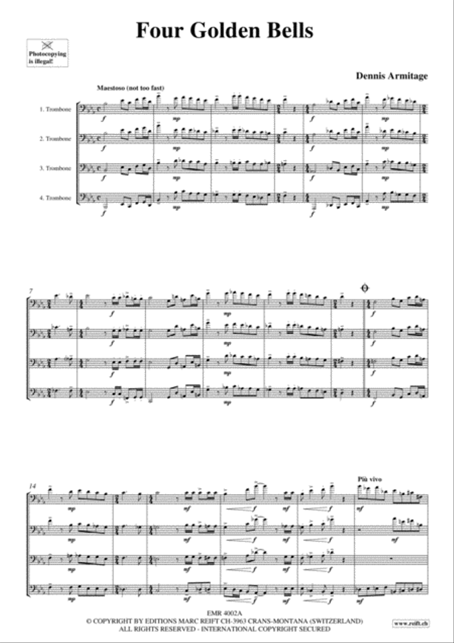 Four Golden Bells Trombone Quartet scores gallery preview page 3