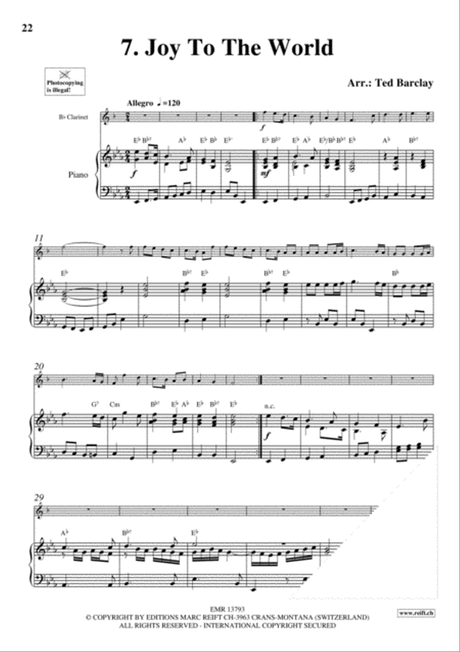 10 Easy Christmas Solos Clarinet Solo scores gallery preview page 9
