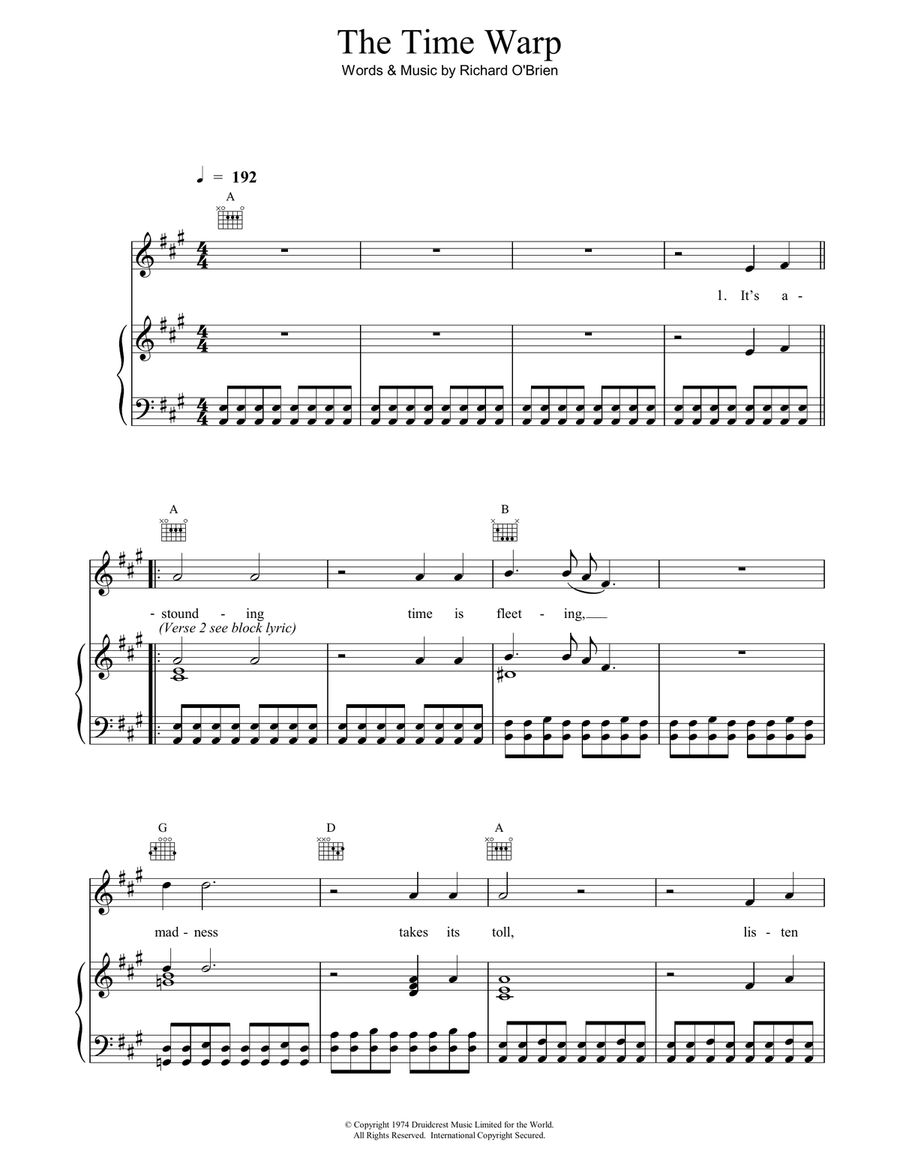 Time Warp Guitar scores gallery preview page 1