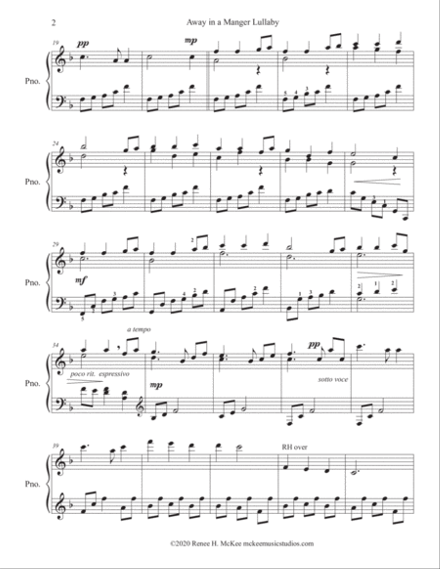 Away in a Manger Piano Solo scores gallery preview page 2