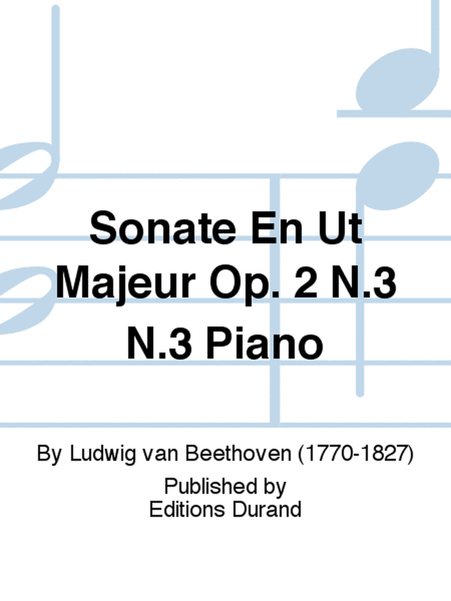 Sonate En Ut Majeur Op. 2 N.3 N.3 Piano