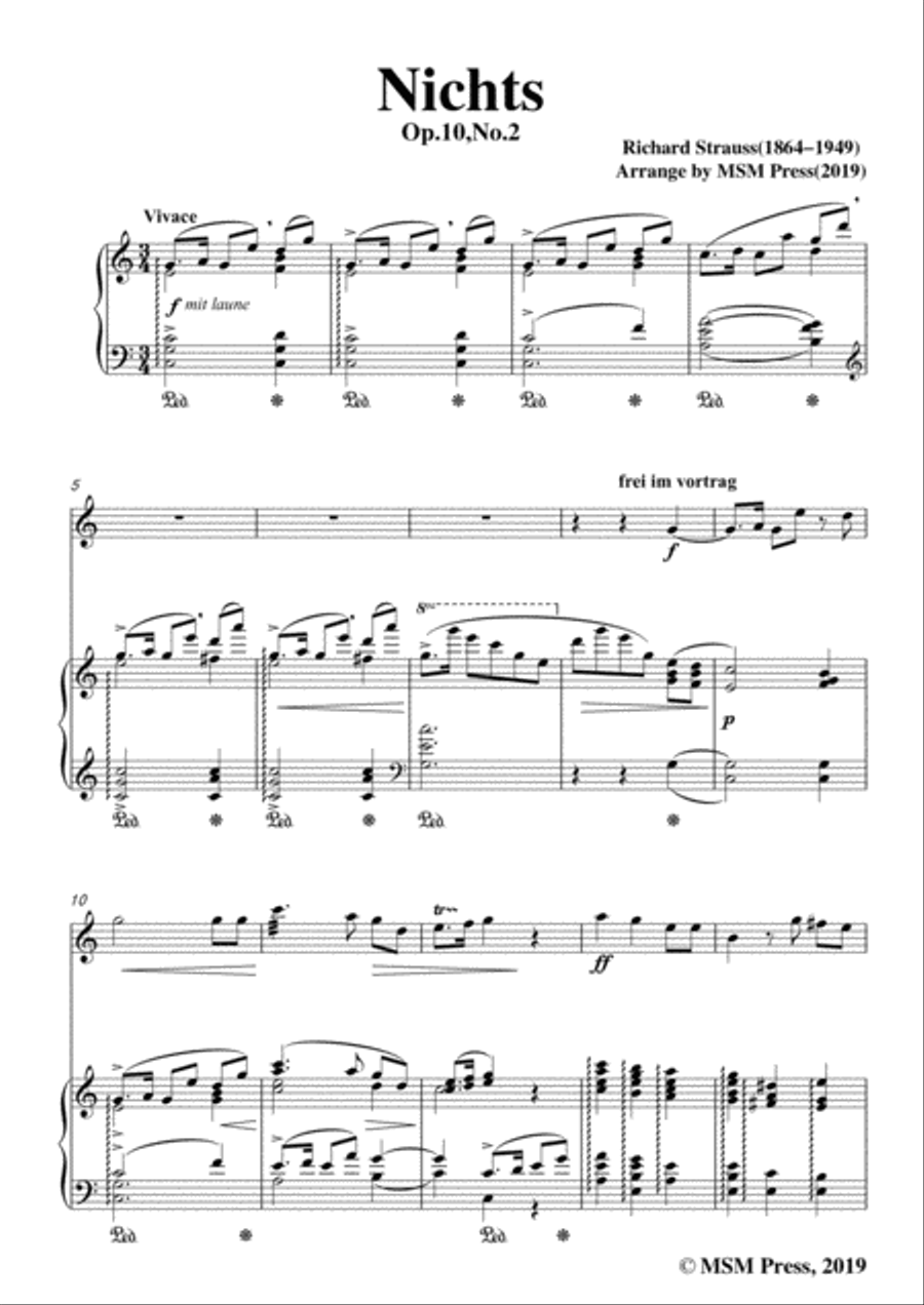 Richard Strauss-Nichts, for Violin and Piano Violin Solo scores gallery preview page 3