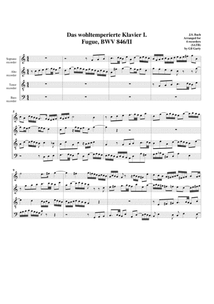 Das wohltemperierte Klavier I & II (Fugues) (arrangements for 2-5 recorders)