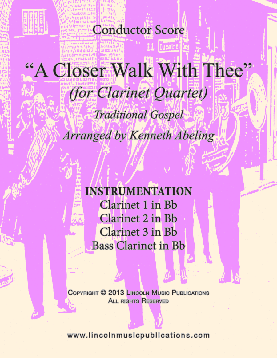 A Closer Walk With Thee (for Clarinet Quartet) Clarinet Quartet scores gallery preview page 1