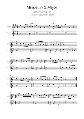 Minuet in G major BWV Anh. 114 - Bach - Flute Duet