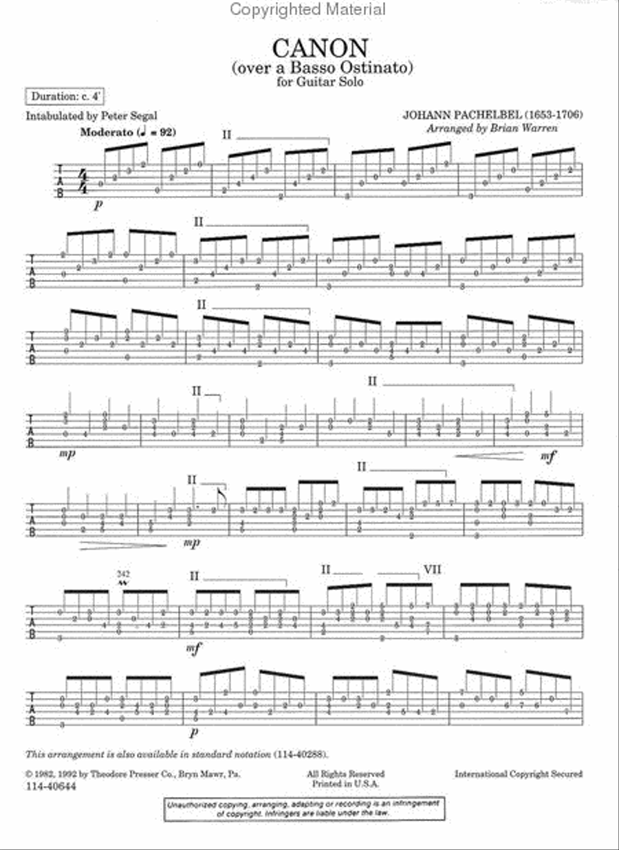 Canon (Over A Basso Ostinato) Chamber Music scores gallery preview page 2