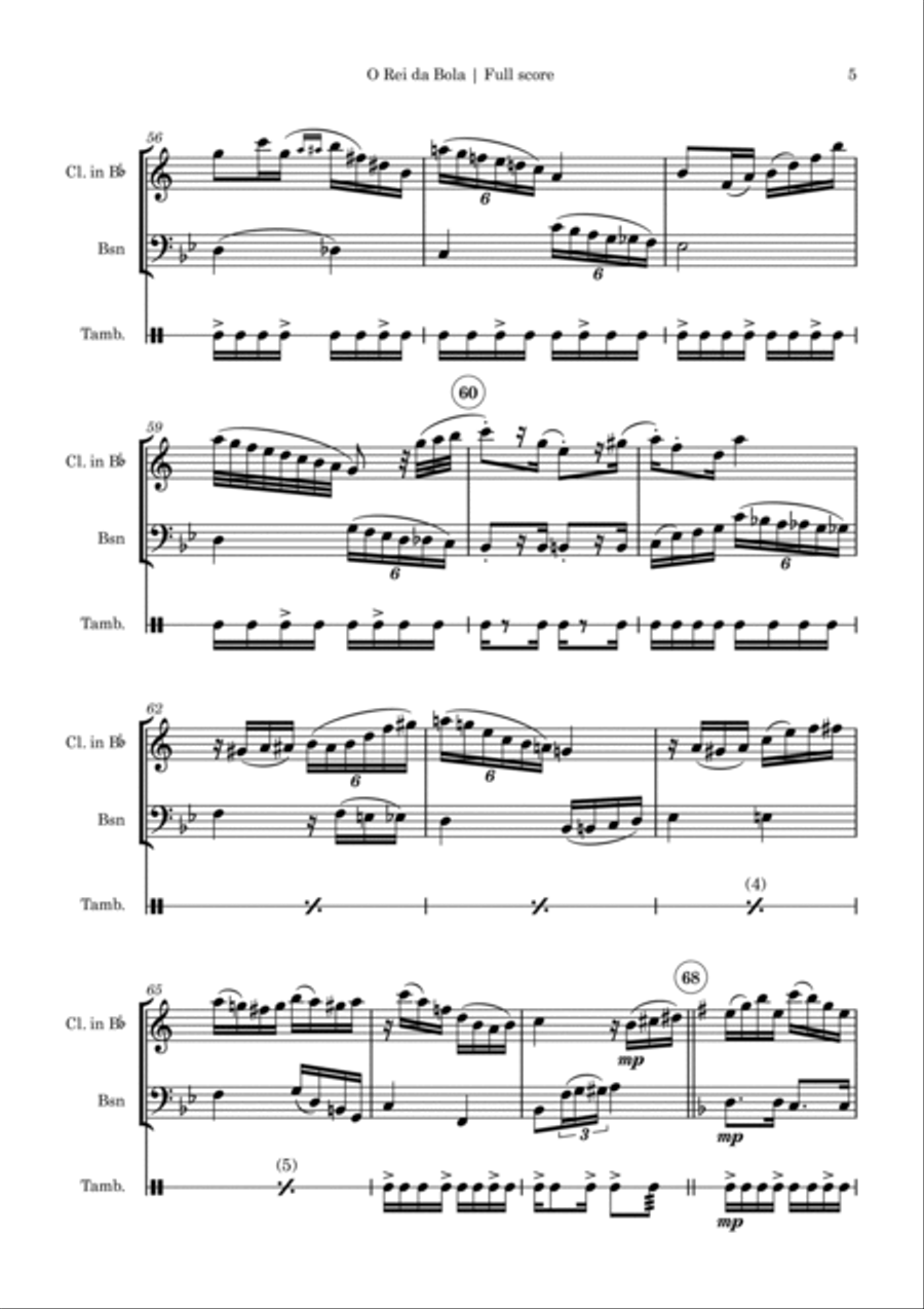 O Rei da Bola, para Pelé (Chôro) - with chords Small Ensemble scores gallery preview page 5