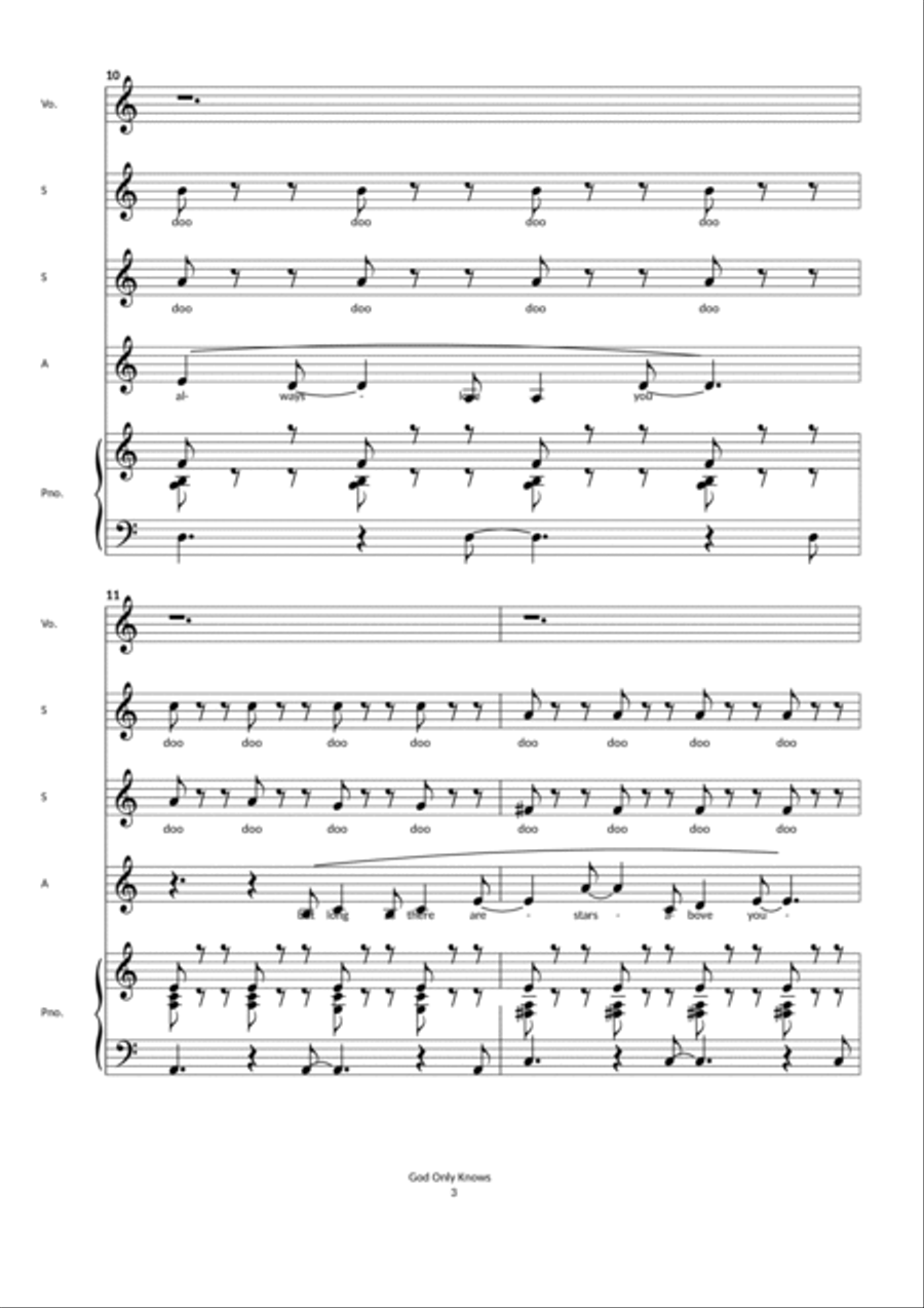 God Only Knows SSA scores gallery preview page 3