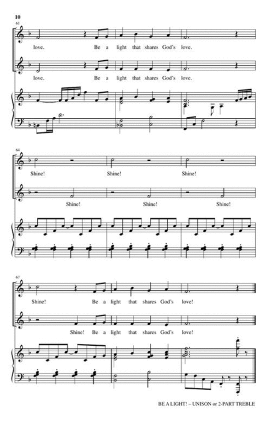 Be a Light! Be a Light! Unison Choir scores gallery preview page 5