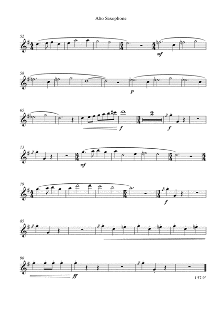 Corona Bona from the Corona Suite for Alto Sax and Piano by Simon Peberdy Alto Saxophone scores gallery preview page 3