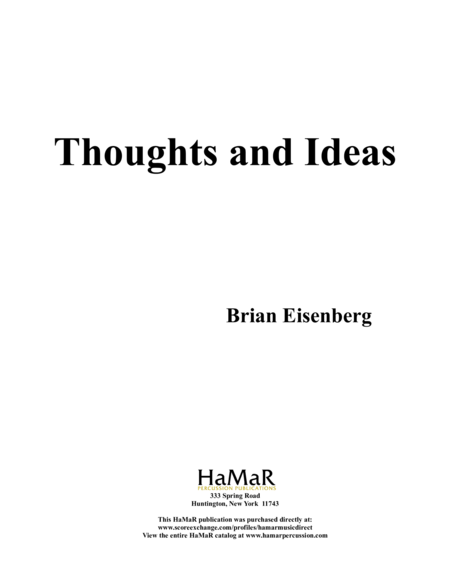 Thoughts and Ideas
