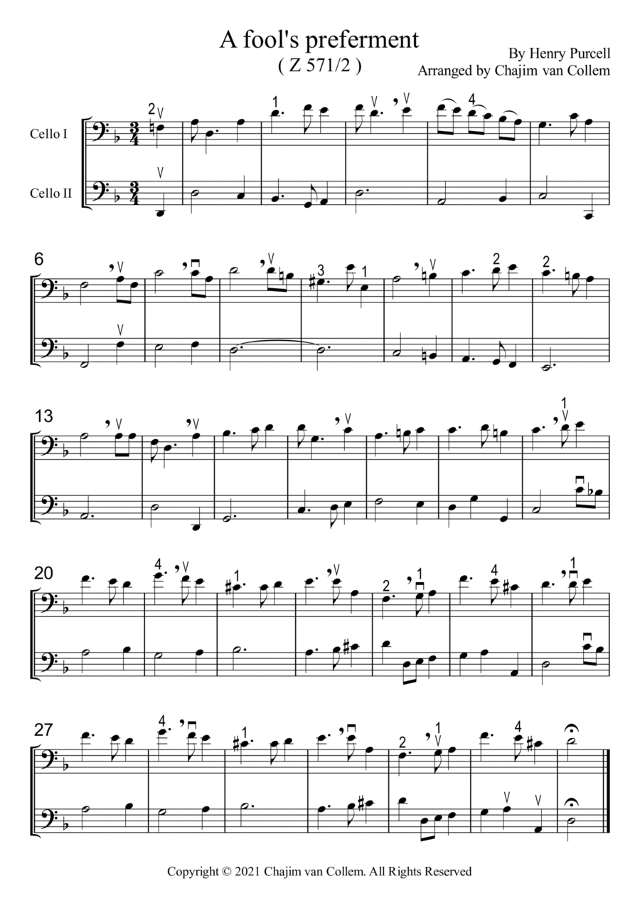 A fool's preferment String Duet scores gallery preview page 1