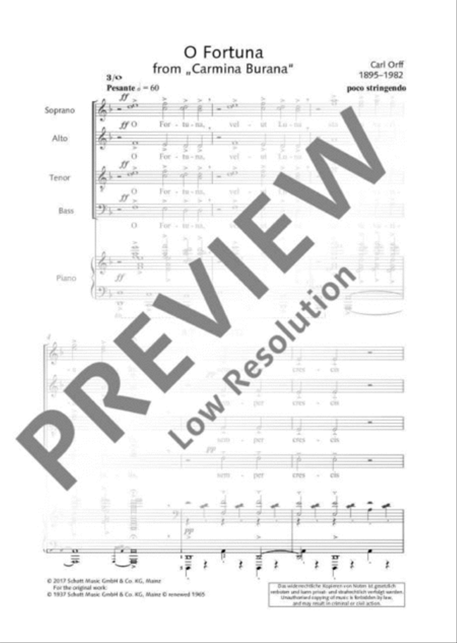 O Fortuna 4-Part scores gallery preview page 4
