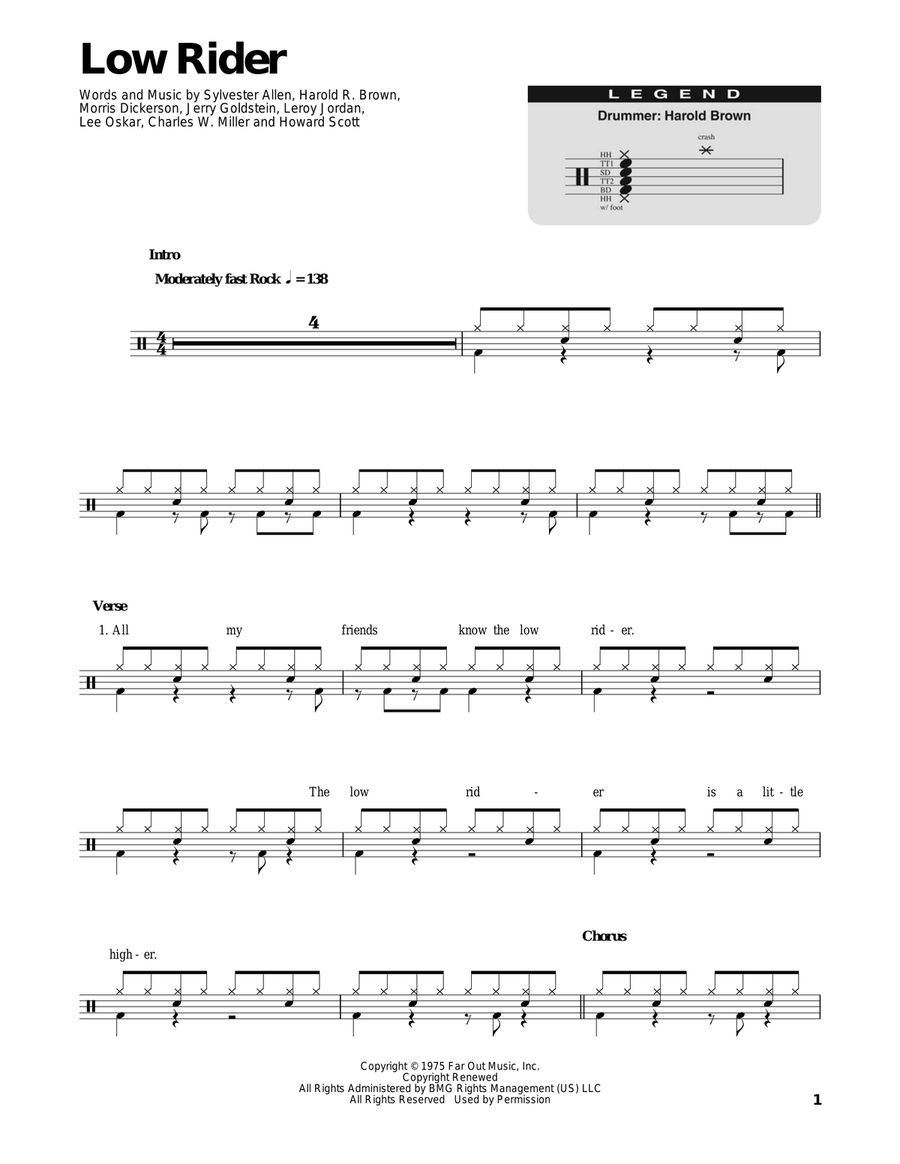 Low Rider Low Rider Drum Set scores gallery preview page 1