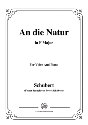 Schubert-An die Natur,in F Major,for Voice&Piano