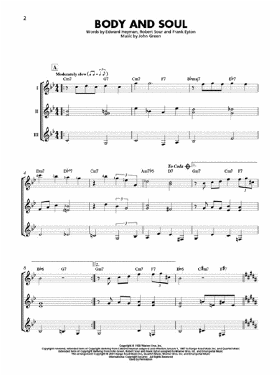 Jazz Ballads – 15 Classic Songs Arranged for Three or More Guitarists Guitar Ensemble scores gallery preview page 3