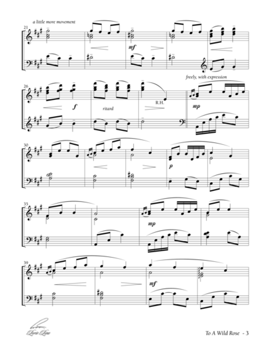 To A Wild Rose Piano Solo scores gallery preview page 3