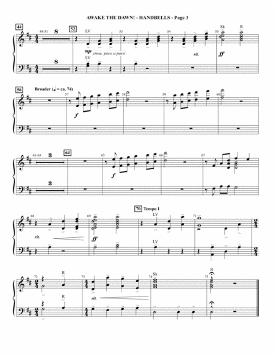Awake The Dawn! Handbell Choir scores gallery preview page 6