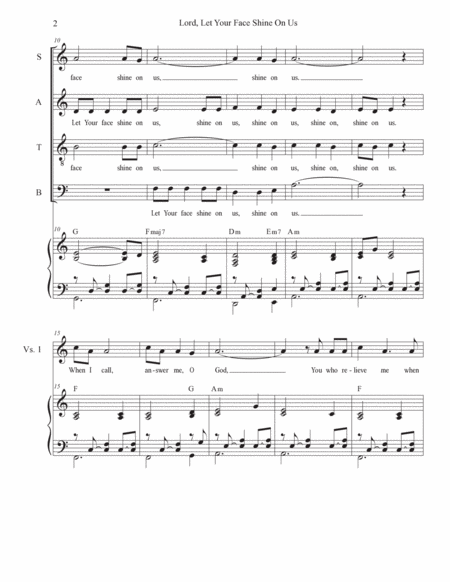Lord, Let Your Face Shine On Us (Vocal Quartet - (SATB) image number null