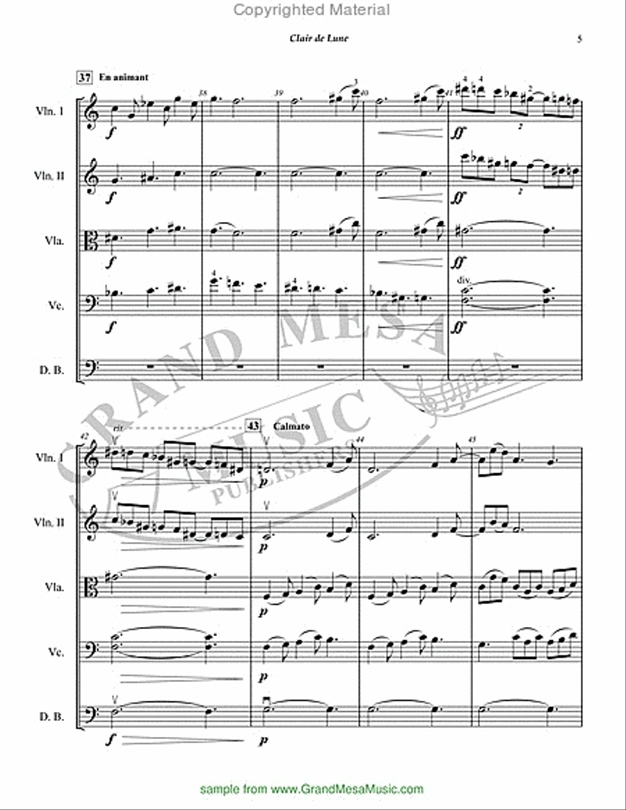 Clair De Lune String Orchestra scores gallery preview page 6