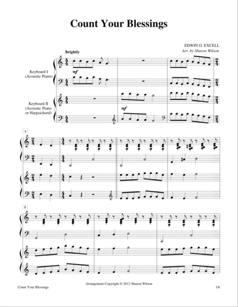 Count Your Blessings (2 Pianos, 4 Hands) 2 Pianos, 4-Hands scores gallery preview page 4