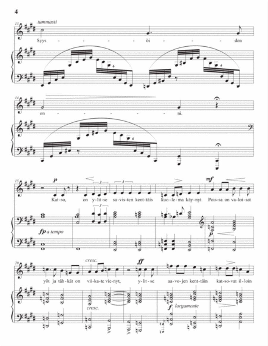 KUULA: Epilogi, Op. 6 no. 2 (transposed to E major) Voice scores gallery preview page 5