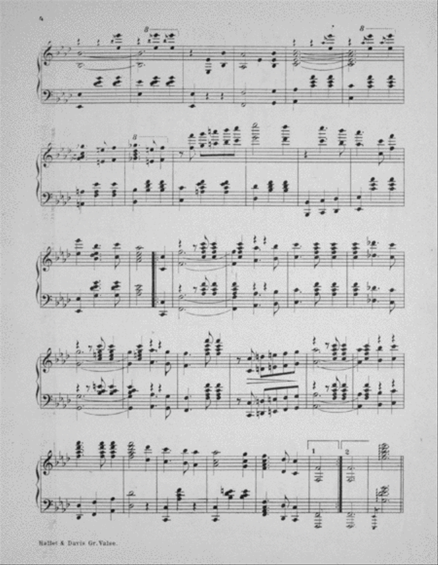 The Hallet & Davis Grand Waltz Piano Solo scores gallery preview page 3