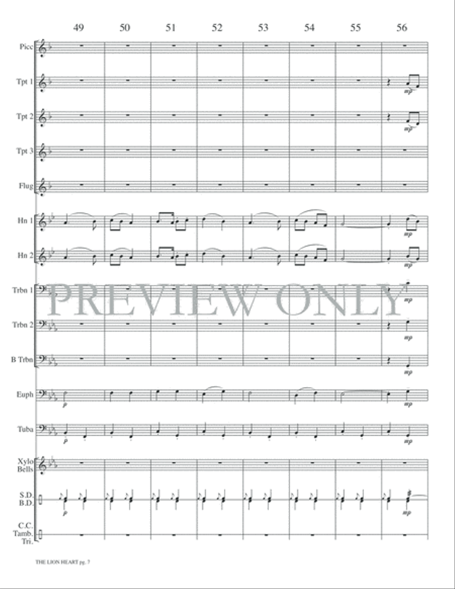 The Lion Heart Small Ensemble scores gallery preview page 9