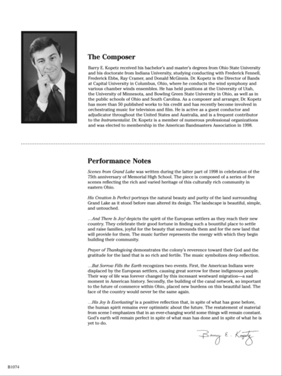 Scenes from Grand Lake: Score Concert Band scores gallery preview page 2