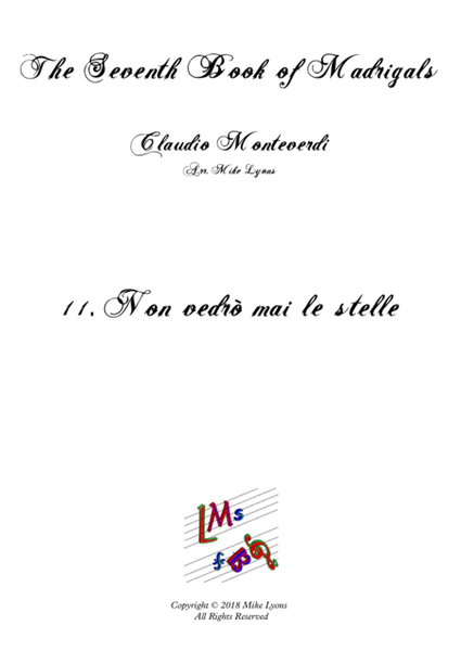 Monteverdi - The Seventh Book of Madrigals (1619) - 11. Non vedrò mai le stelle a6 image number null