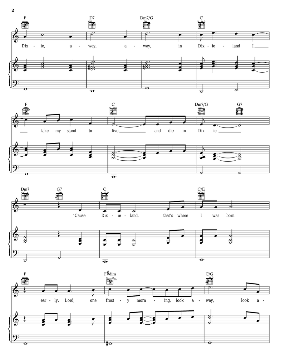 An American Trilogy Piano, Vocal, Guitar scores gallery preview page 2