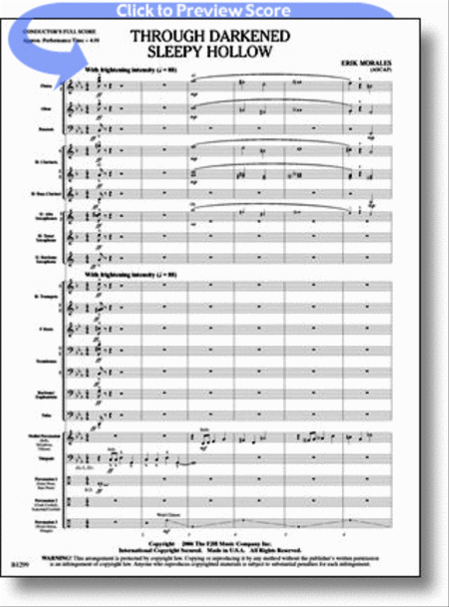 Through Darkened Sleepy Hollow Concert Band scores gallery preview page 1