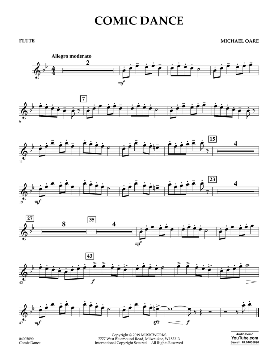 Comic Dance - Flute Concert Band scores gallery preview page 1